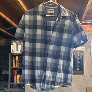 Plaid Black and Gray Casual Button-Down Shirt